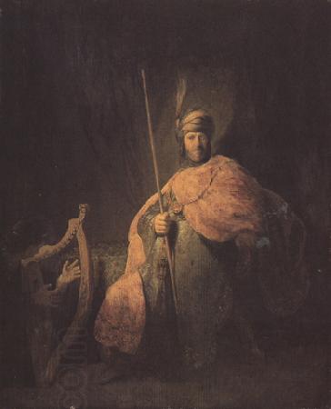 REMBRANDT Harmenszoon van Rijn David playing the Harp for aul (mk330